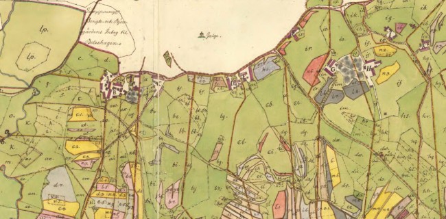 Örby socken Skene nr 2-6 8-11 Storskifte på inägor 1765. Från Lantmäteriet.