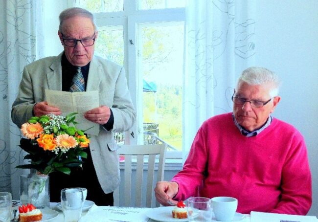 Rolf Sävman lärare samt Björn Ekelund. 60-årsmötet 2015.
