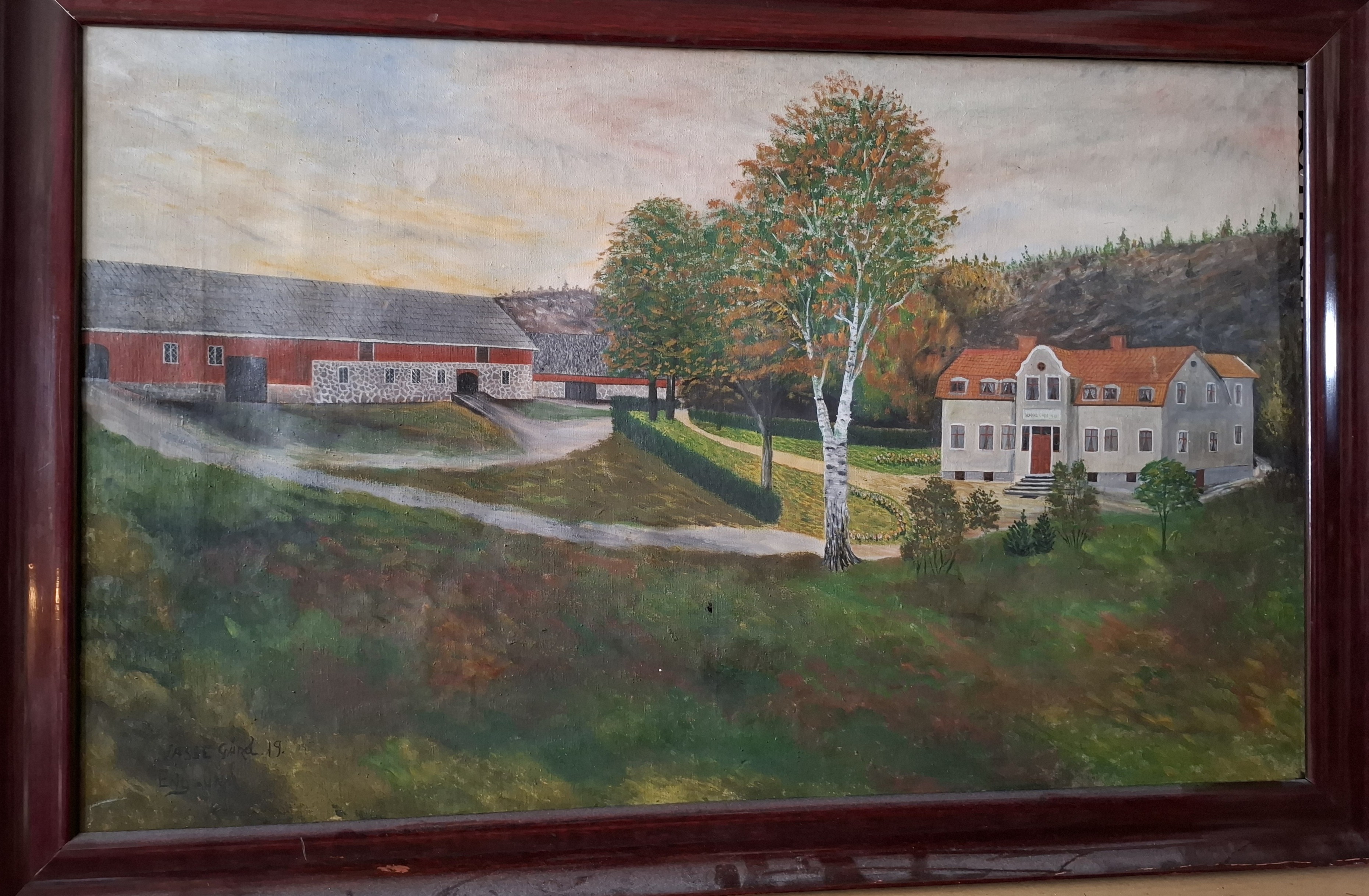 Vasse gård, målning Englund 1911